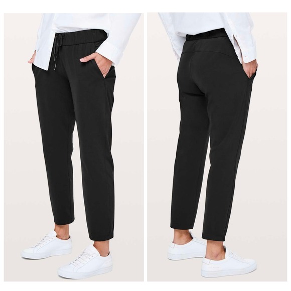 Lululemon On The Fly Pant Black Womens Size 8 Drawstring Casual Athletic Workout - Picture 1 of 13
